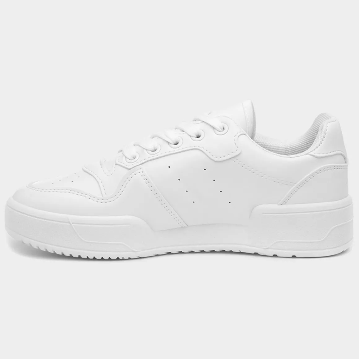 Truffle Oslo Womens White Lace Up Trainer