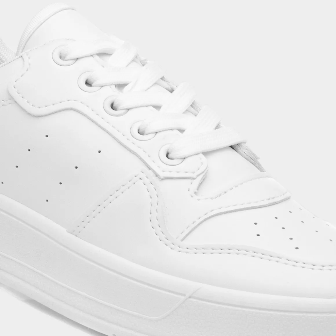 Truffle Oslo Womens White Lace Up Trainer