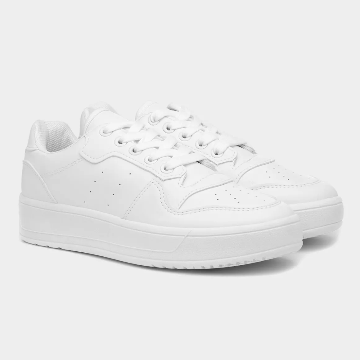 Truffle Oslo Womens White Lace Up Trainer