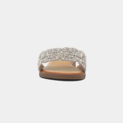 Truffle Rowan Womens Silver Diamante Mule Sandal