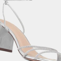 Truffle Tillie Womens Metallic Diamante Heel