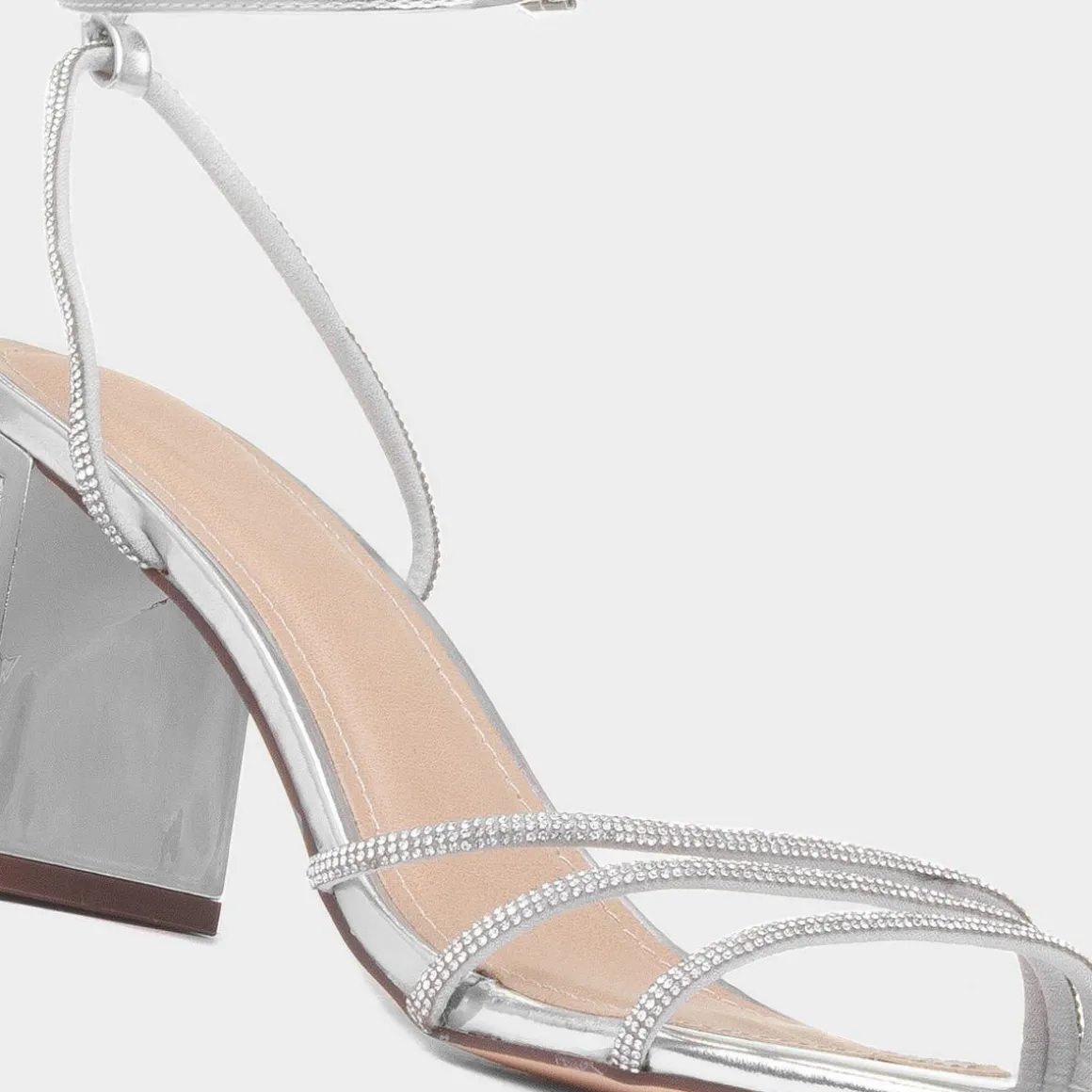 Truffle Tillie Womens Metallic Diamante Heel