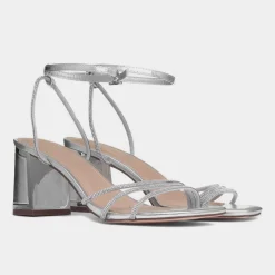 Truffle Tillie Womens Metallic Diamante Heel