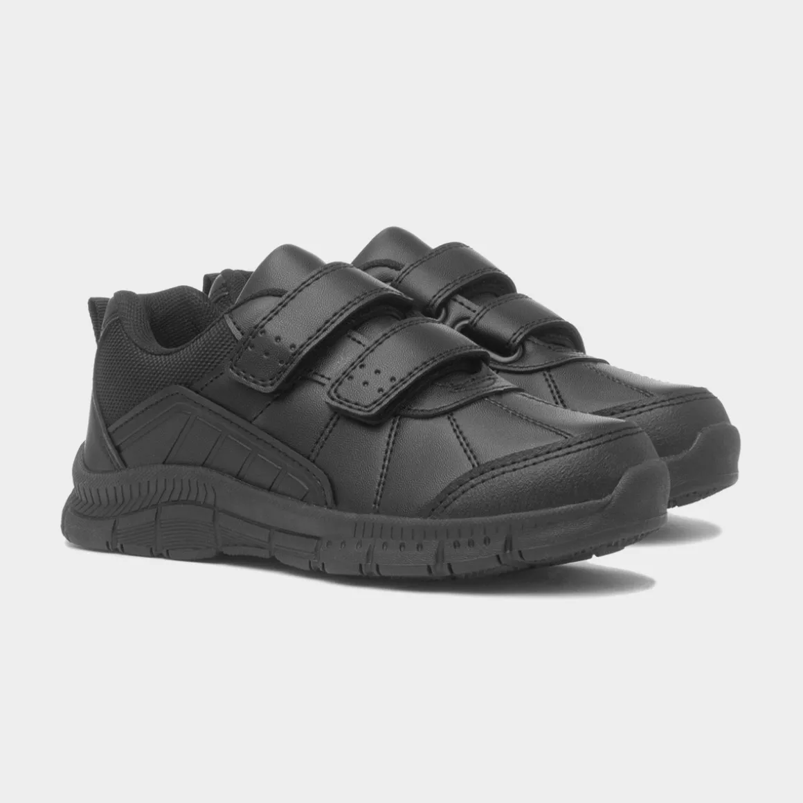 Trux Calvin Boys Black Easy Fasten School Shoe