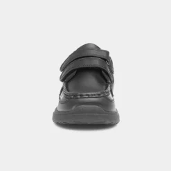Trux Fawster Boys Black Easy Fasten School Shoe