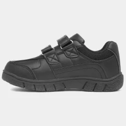 Trux Fitzroy Boys Black Easy Fasten School Shoe