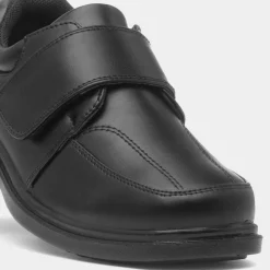 Trux Fred Boy's Black Easy Fasten School Shoe