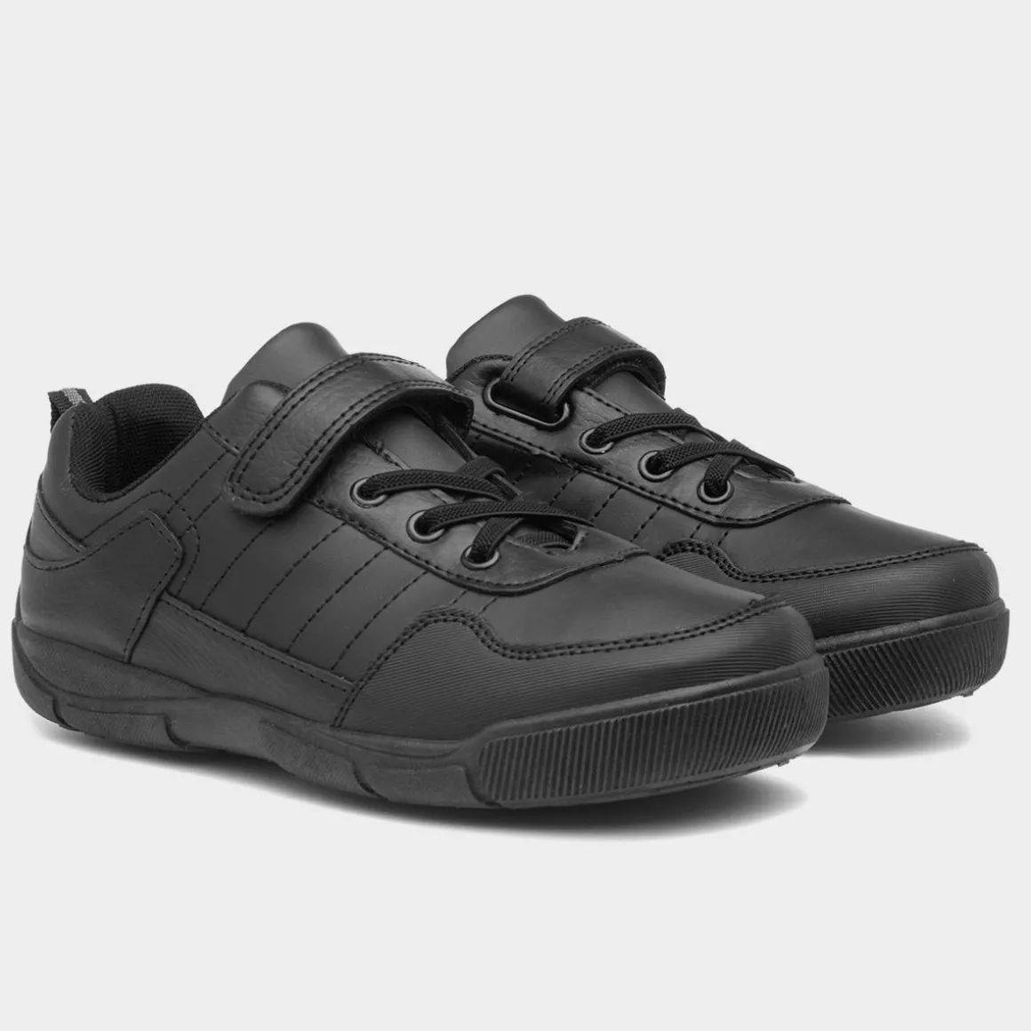 Trux Leo Boys Easy Fasten Black Shoe