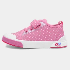 Walkright Carey Girls Pink Polka Dot Canvas