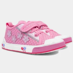 Walkright Carey Girls Pink Polka Dot Canvas