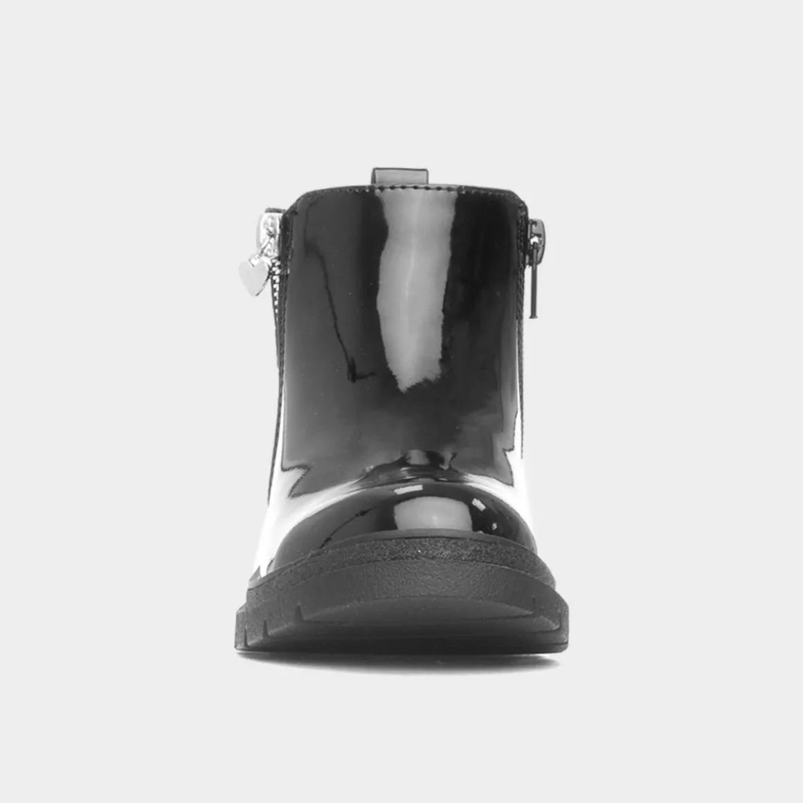 Walkright Carla Girls Black Patent Heart Boot