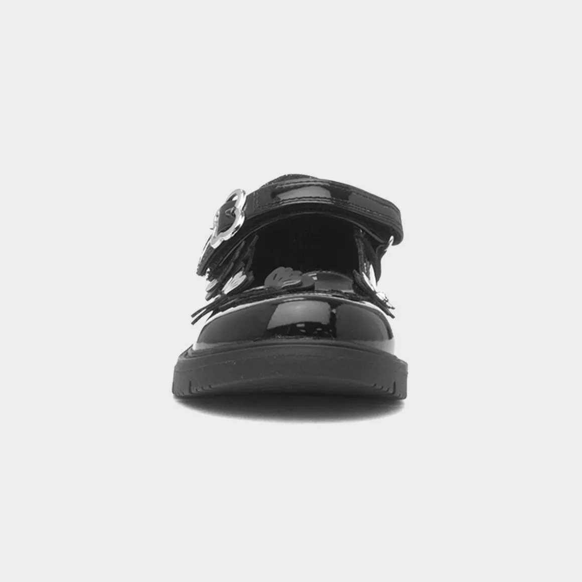 Walkright Carol Girls Black Butterfly School Shoe