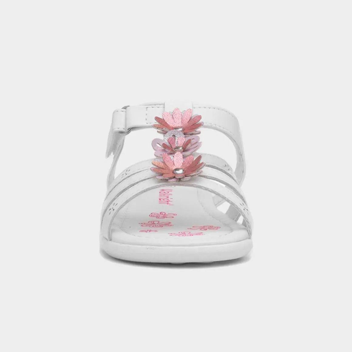 Walkright Caylee Girls White Flower Sandal
