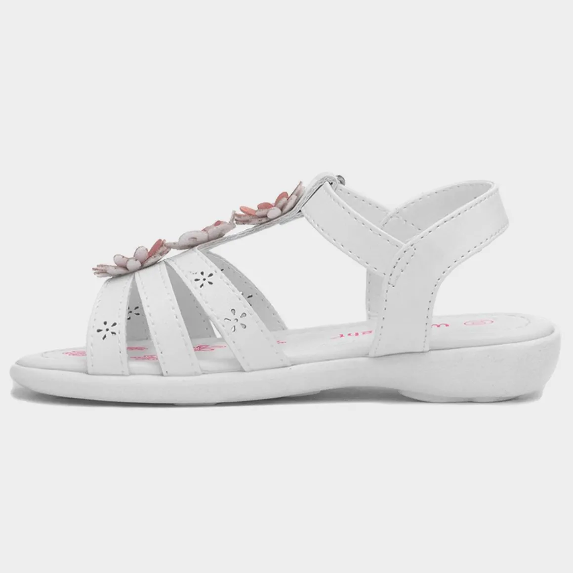 Walkright Caylee Girls White Flower Sandal