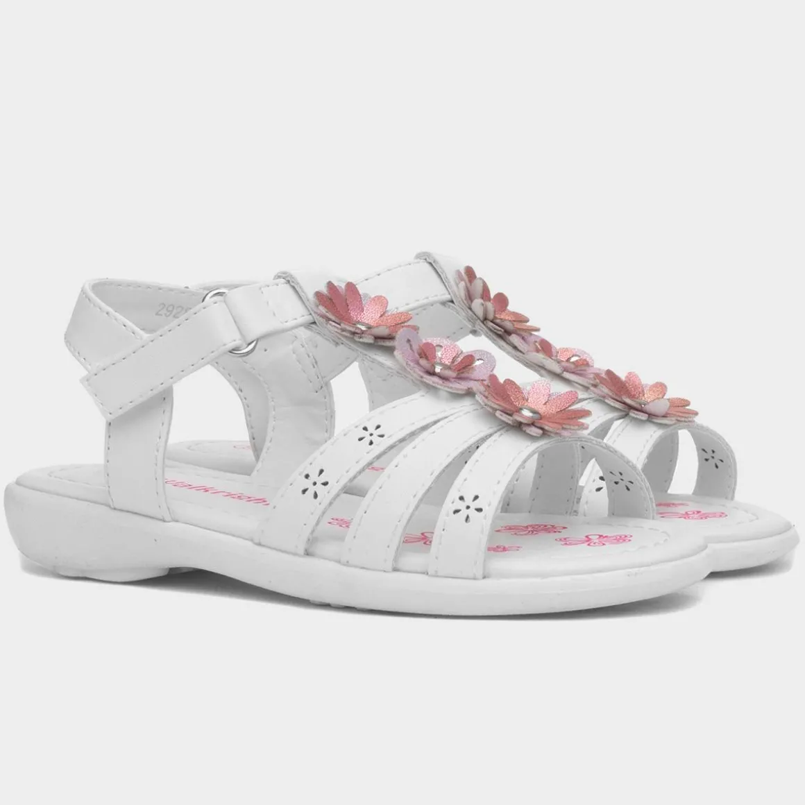 Walkright Caylee Girls White Flower Sandal