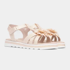 Walkright Charlotte Girls Nude T-Bar Sandal