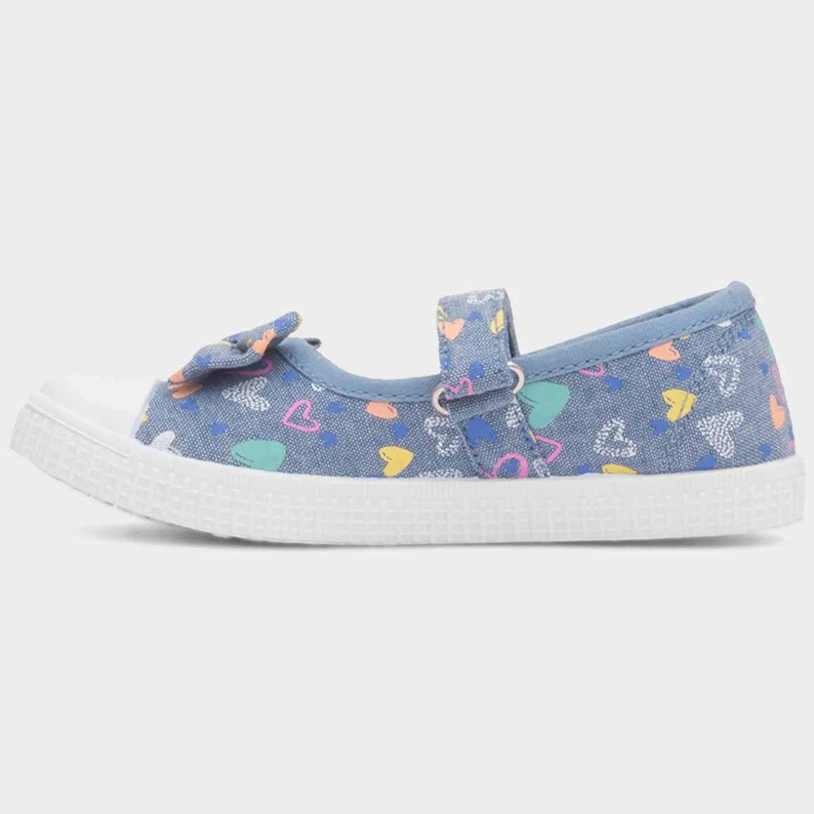 Walkright Claudia Girls Blue Easy Fasten Canvas