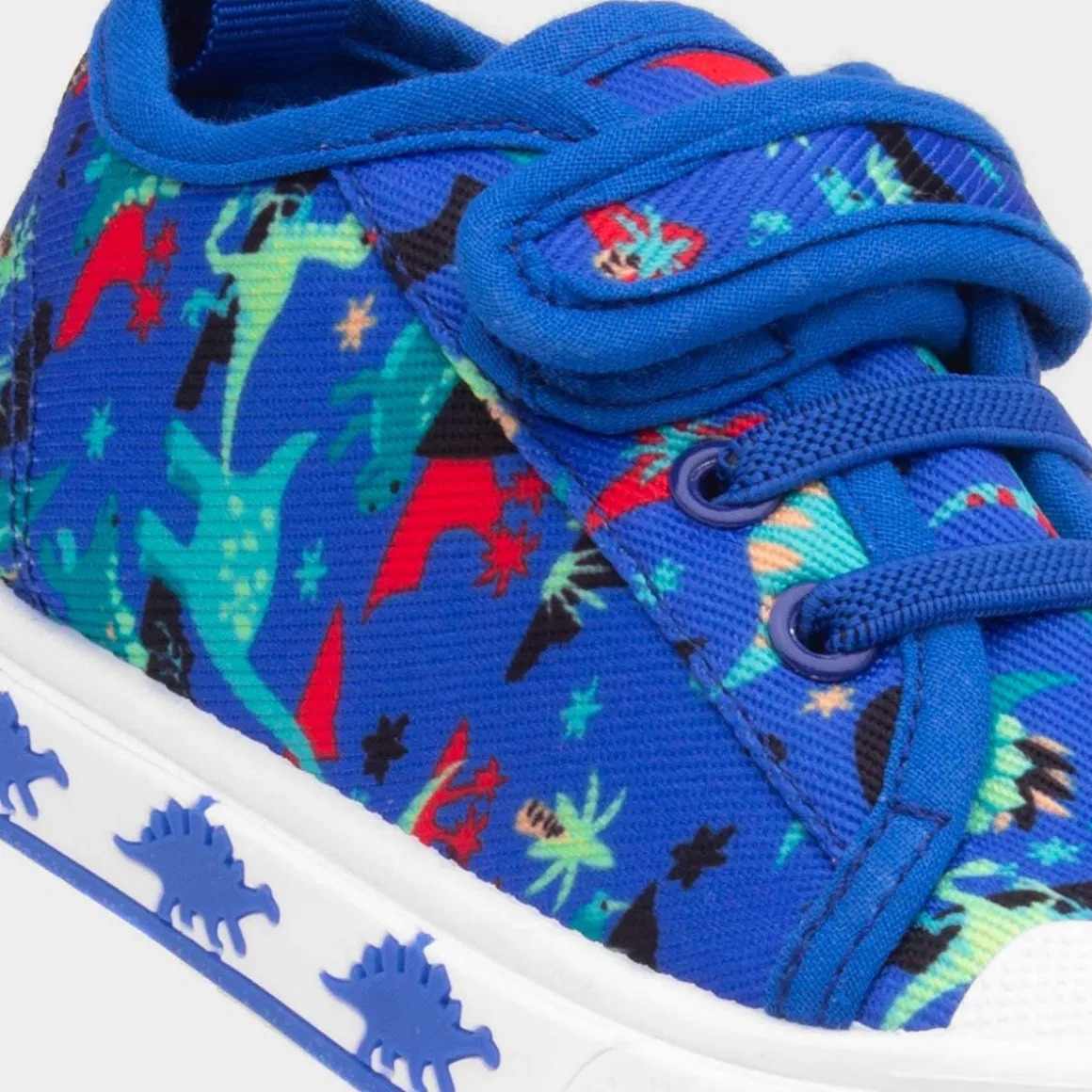 Walkright Colby Boys Blue Dinosaur Canvas