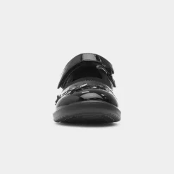 Walkright Collins Girls Black Patent Shoe