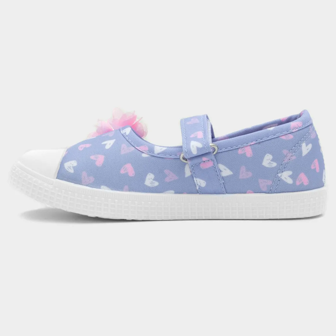 Walkright Corrine Girls Blue Heart Print Canvas