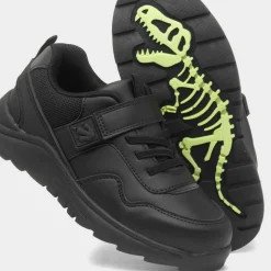 Walkright Deano Boys Black Easy Fasten School Shoe