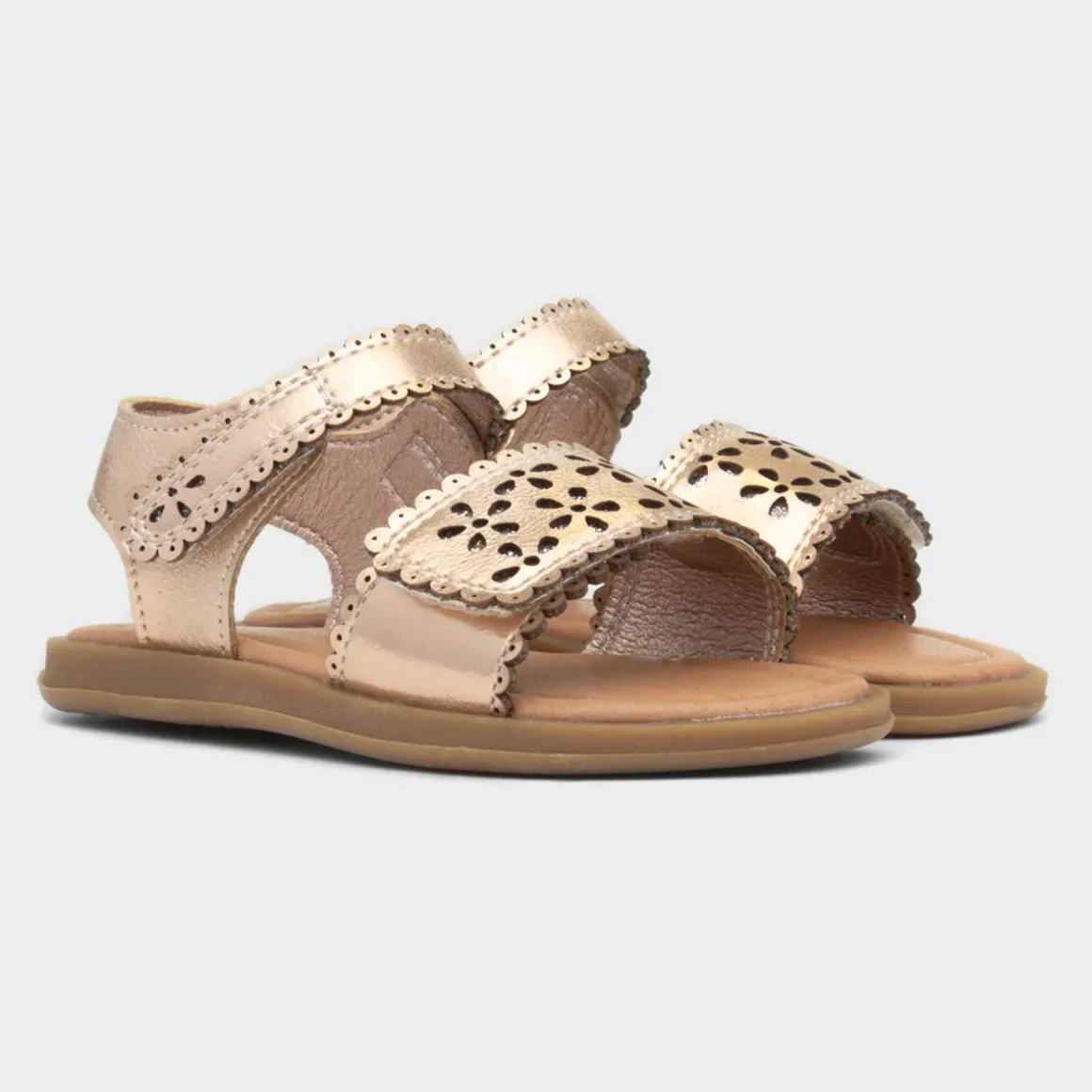 Walkright Delamere Girls Gold Easy Fasten Sandal