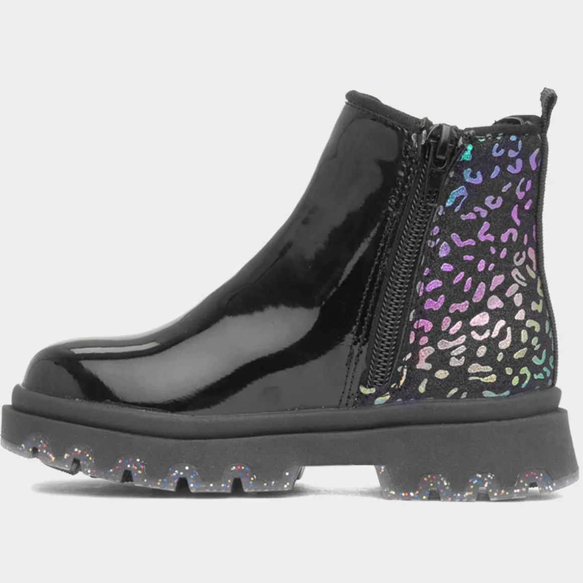 Walkright Ella Girls Black Leopard Print Boot
