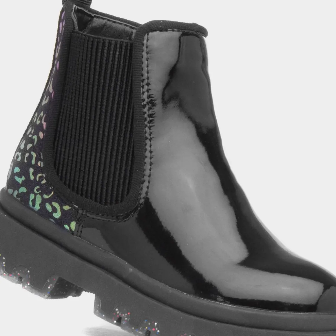 Walkright Ella Girls Black Leopard Print Boot