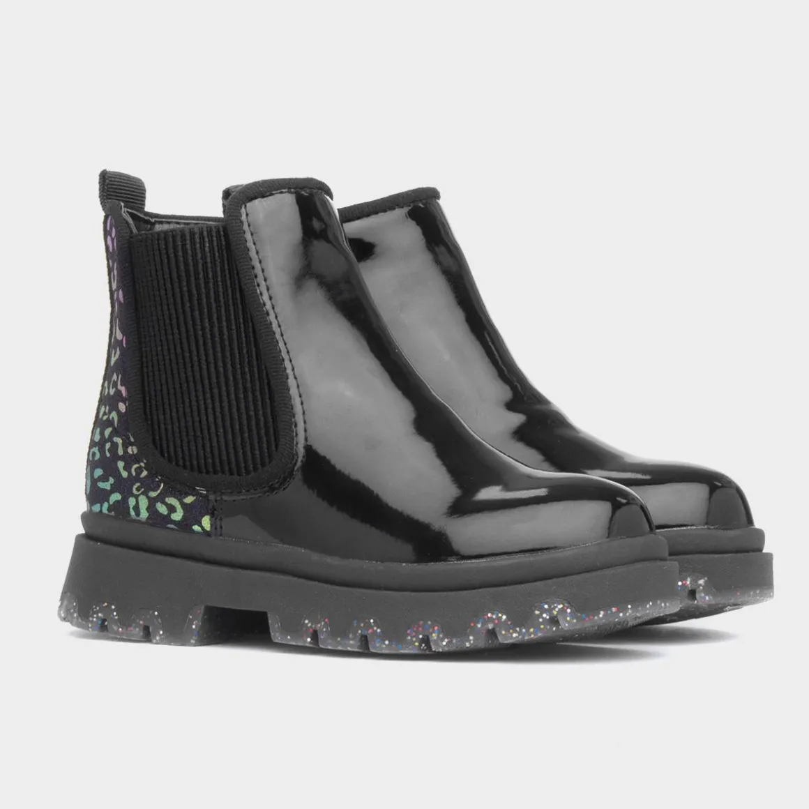 Walkright Ella Girls Black Leopard Print Boot