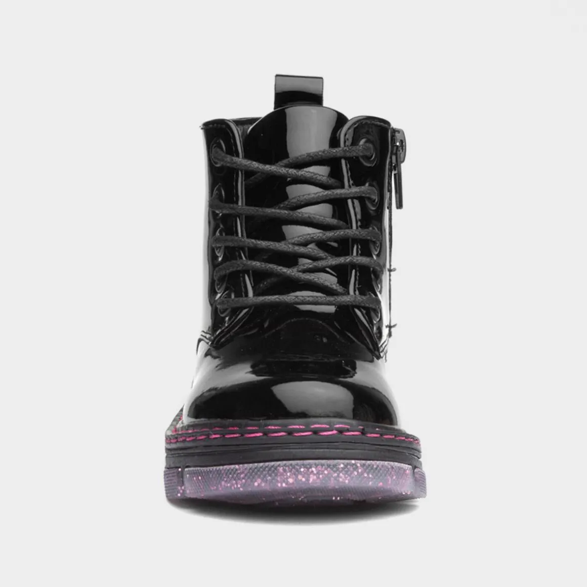 Walkright Emily Girls Black Glitter Sole Boots