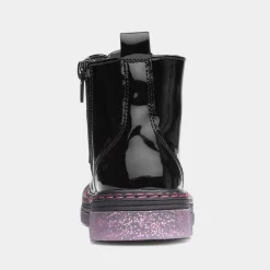 Walkright Emily Girls Black Glitter Sole Boots
