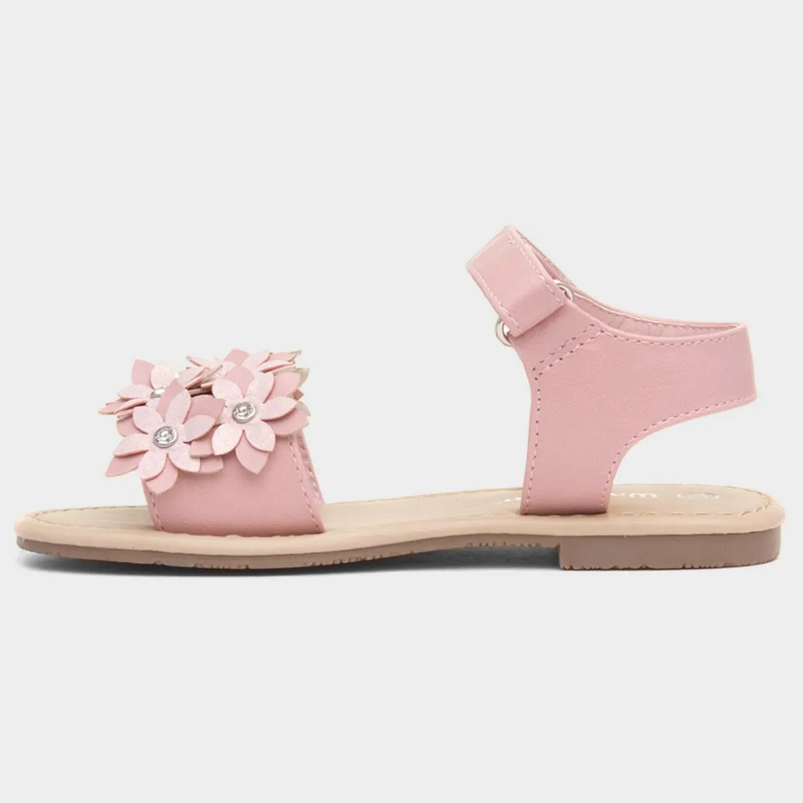 Walkright Faron Girls Pink Flower Diamante Sandal