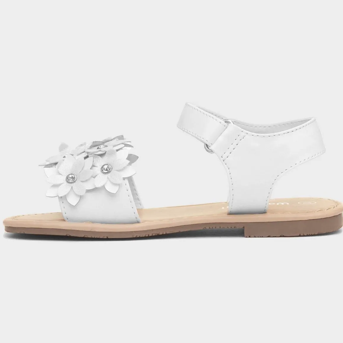Walkright Faron Girls White Flower Sandal