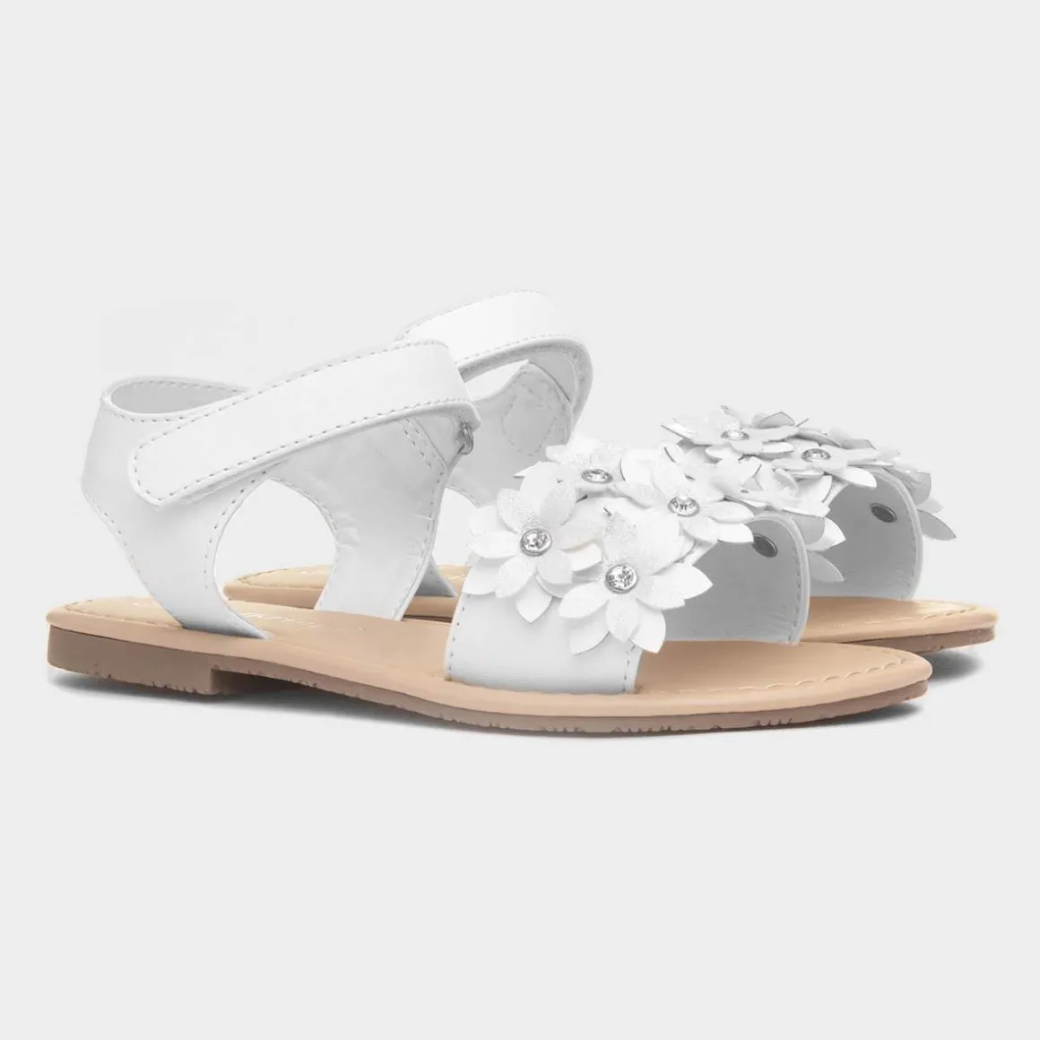 Walkright Faron Girls White Flower Sandal