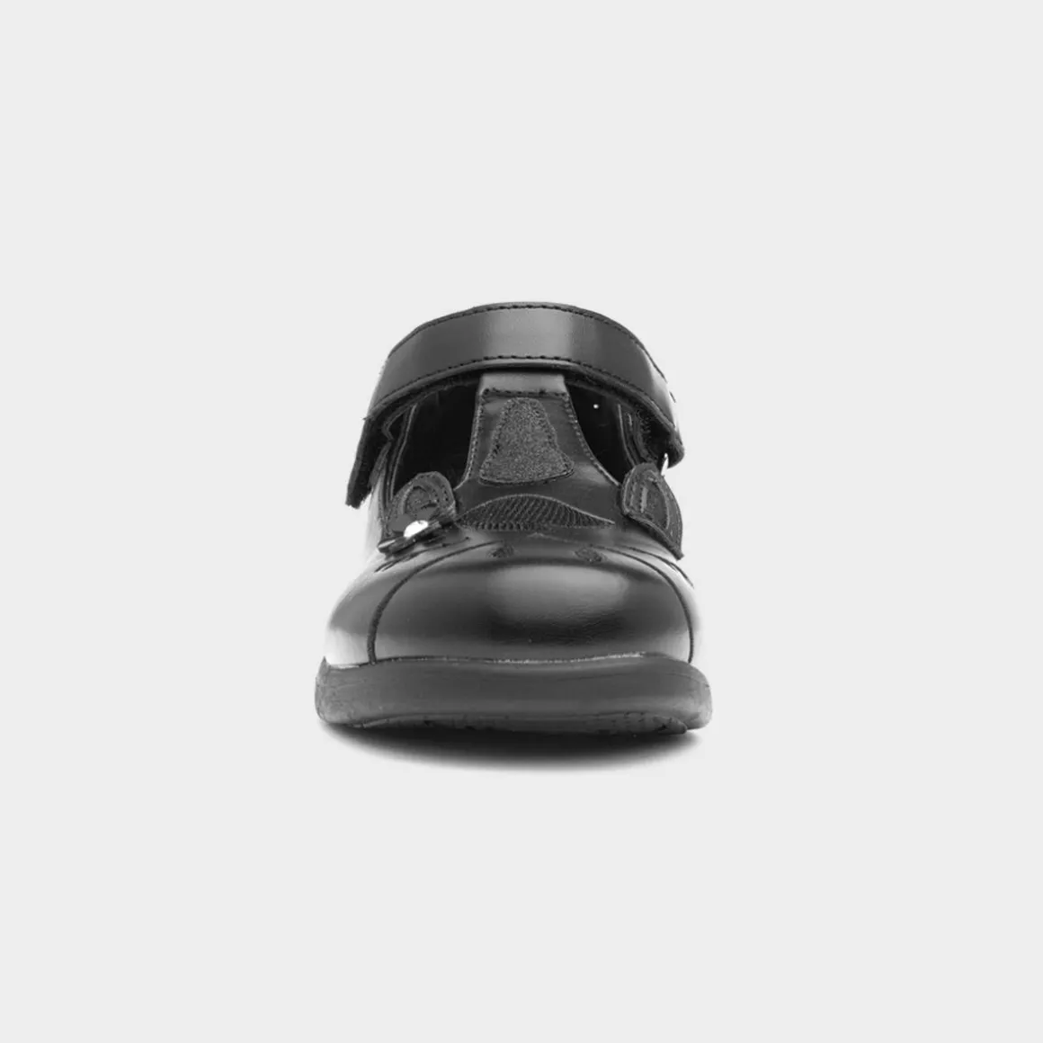 Walkright Fiz Girls Black Unicorn School Shoe