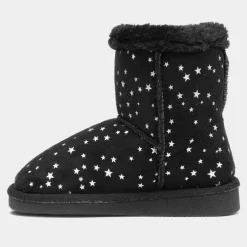 Walkright Floss Girls Black Faux Fur Lined Boot