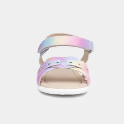 Walkright Girls Rainbow Glitter Heart Sandals