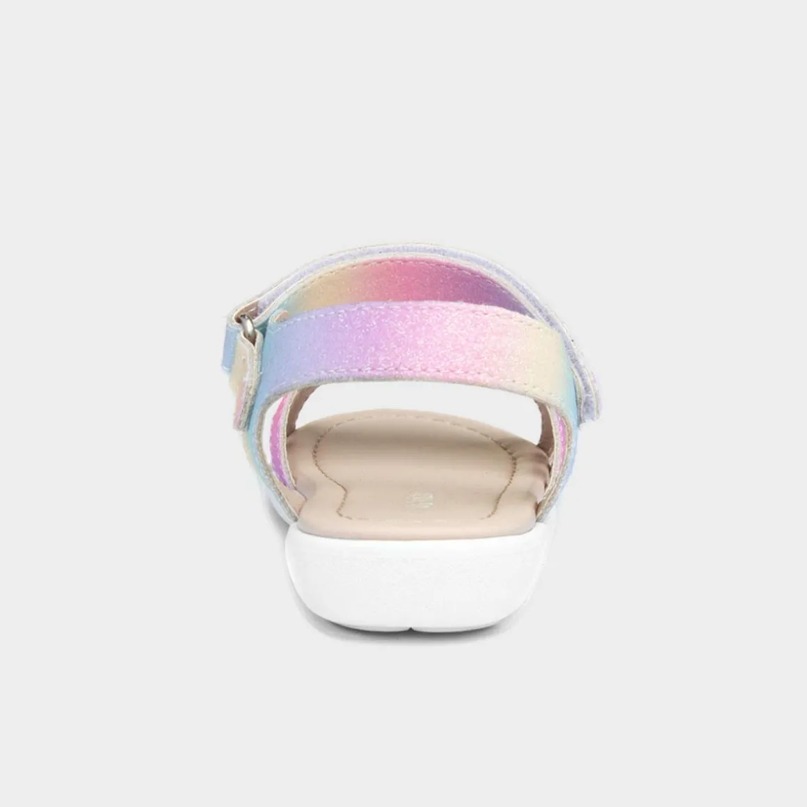 Walkright Girls Rainbow Glitter Heart Sandals