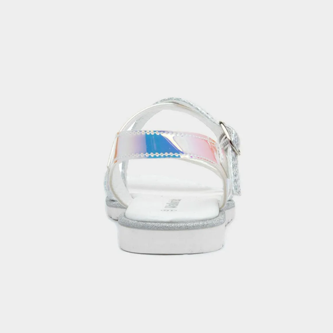 Walkright Girls Silver Iridescent Strappy Sandal
