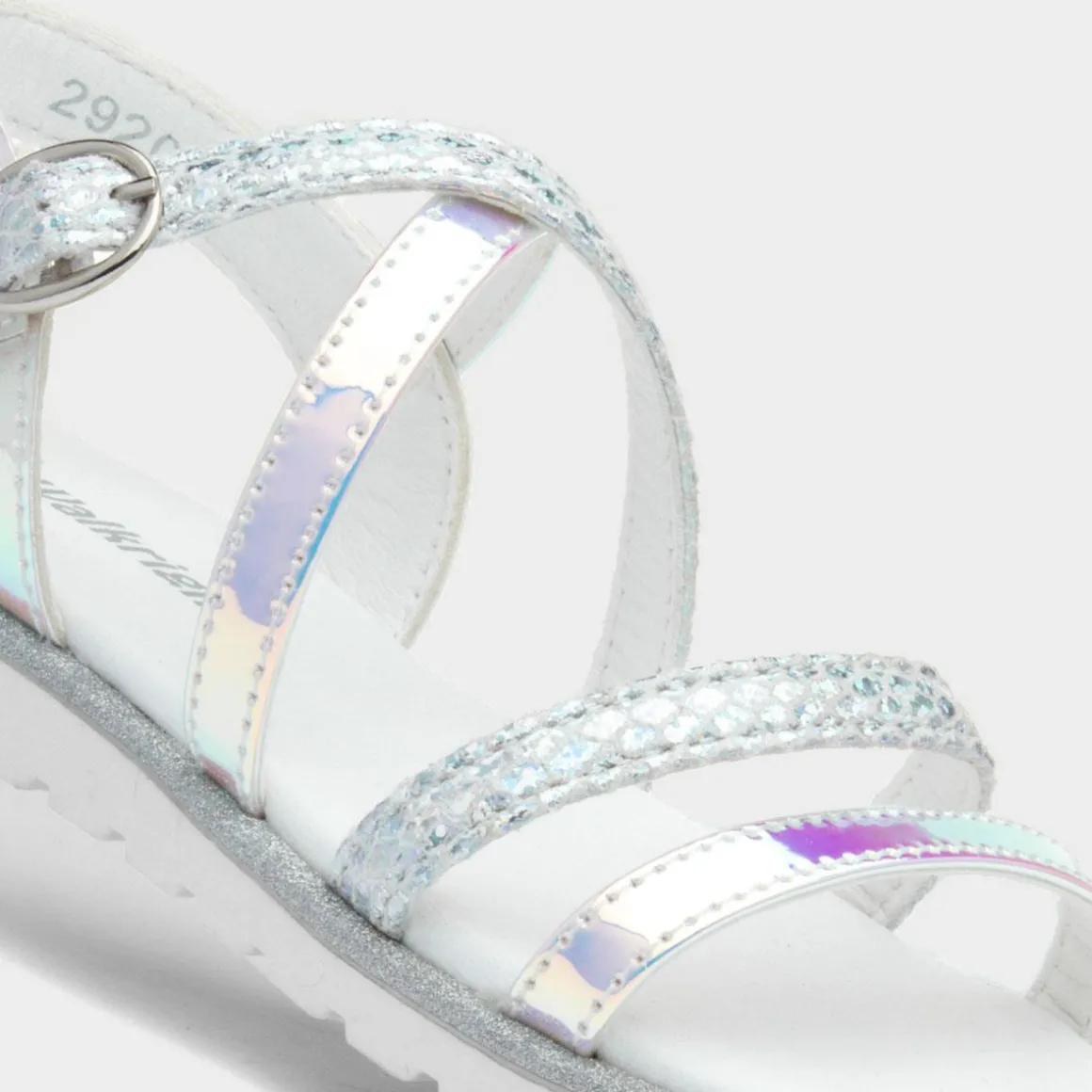 Walkright Girls Silver Iridescent Strappy Sandal