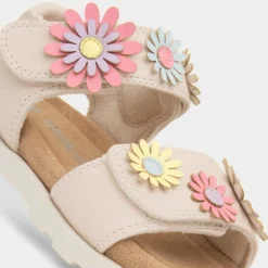 Walkright Heaton Girls Beige Easy Fasten Sandal
