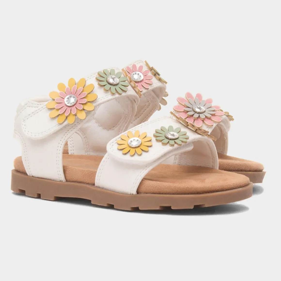 Walkright Heaton Girls White Easy Fasten Sandal