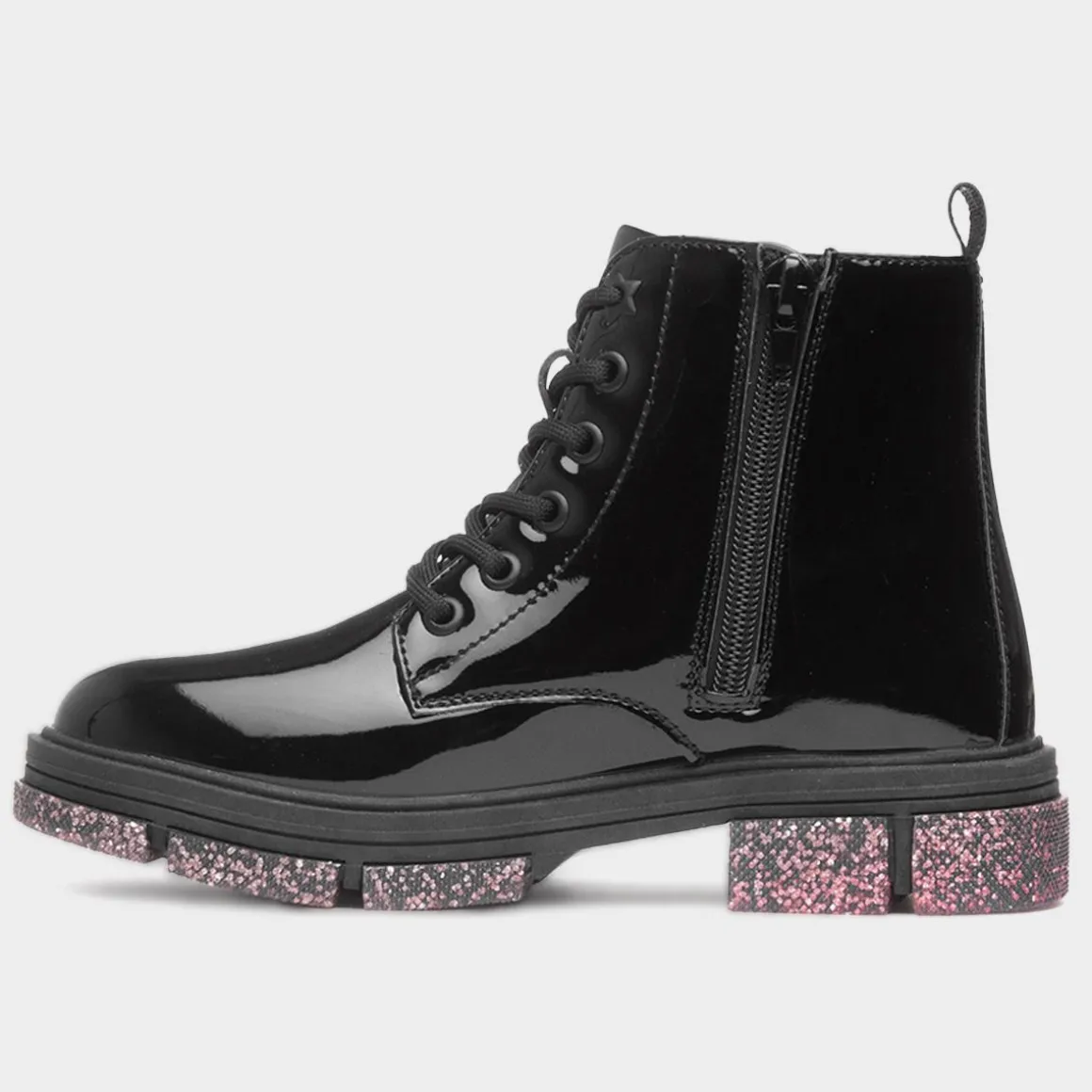 Walkright Irma Girls Black Glitter Sole Boot