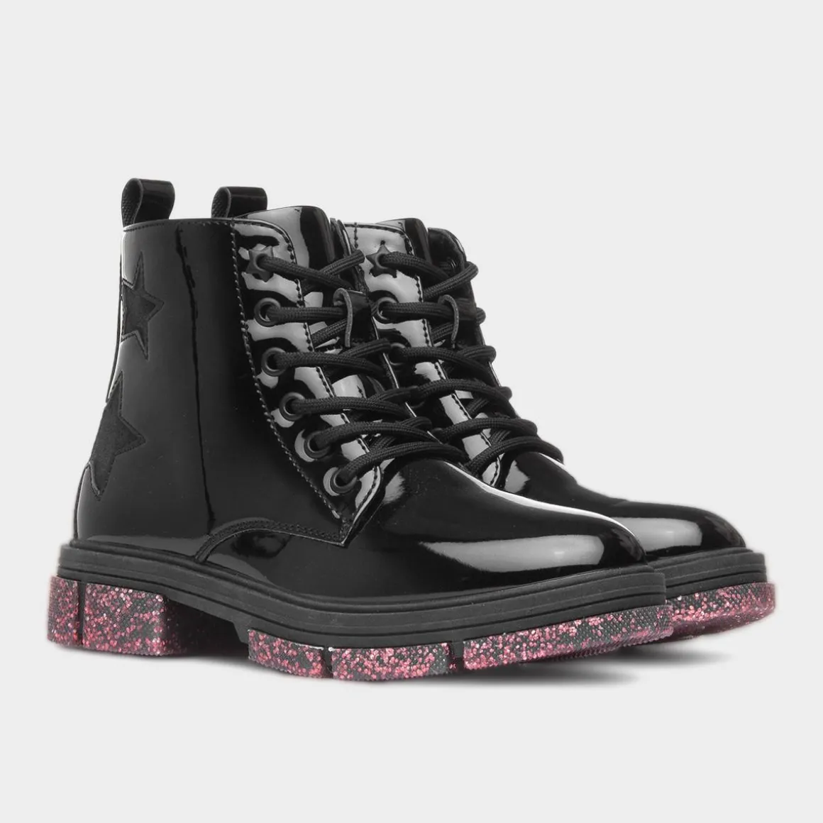 Walkright Irma Girls Black Glitter Sole Boot