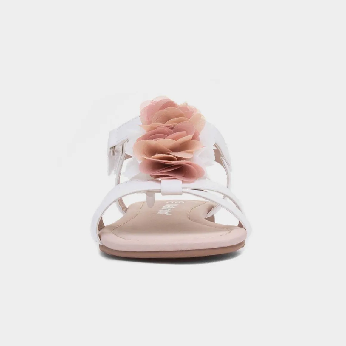 Walkright Laney Girls White Chiffon Flower Sandal
