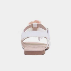 Walkright Laney Girls White Chiffon Flower Sandal