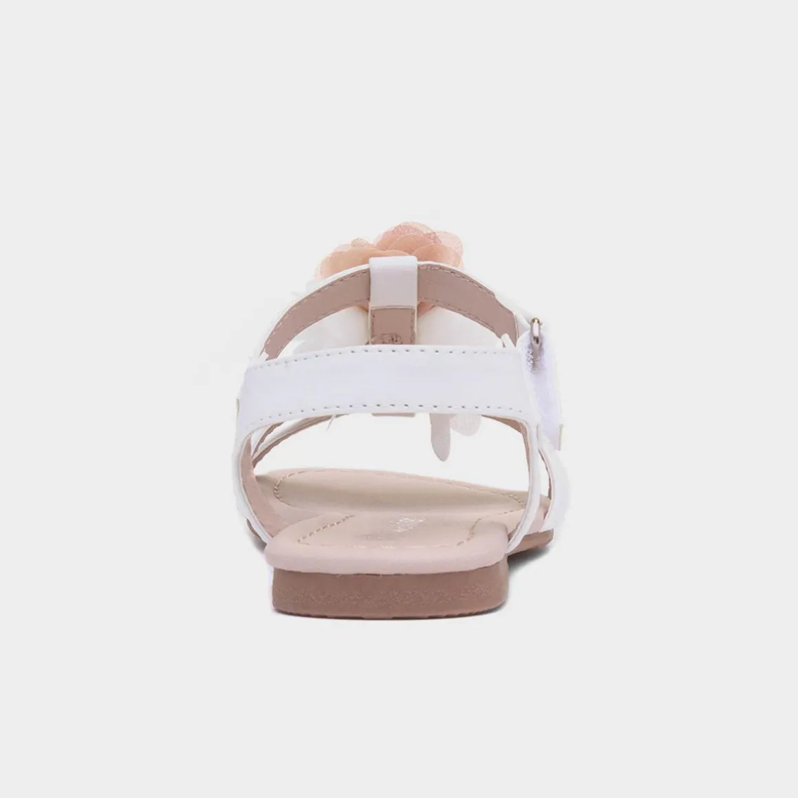 Walkright Laney Girls White Chiffon Flower Sandal