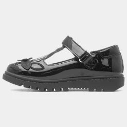 Walkright Laura Girls Black Unicorn Patent Shoe
