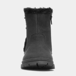 Walkright Lexi Girls Black Faux Fur Lined Boot