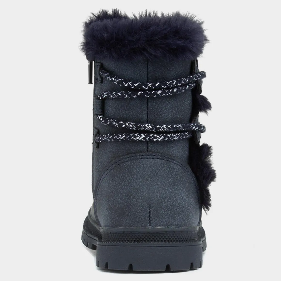 Walkright Lexi Girls Navy Faux Fur Boot